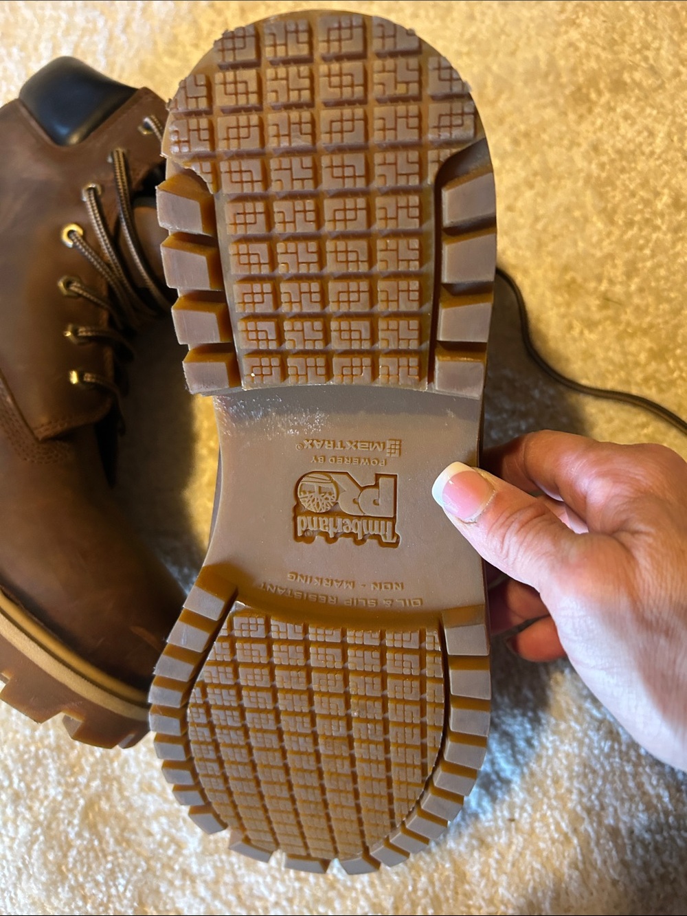 Timberland NWOT Brown Leather Lace-Up Work Boots - Picture 8 of 11